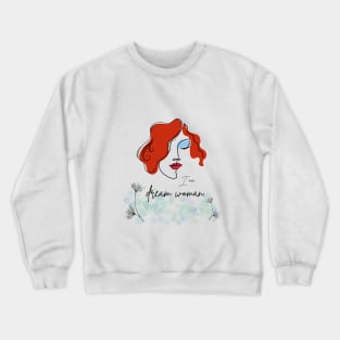 portrait of woman with red hair Crewneck Sweatshirt